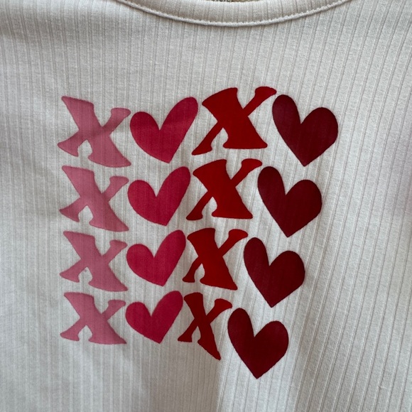 NWOT Marie Nicole 3T Girls Pink & Red XOXO Valentine’s Day Ruffle Sleeve Blouse - Picture 2 of 5